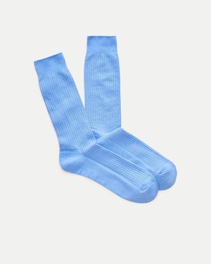 J.Crew Texture-Stripe Socks - Blue