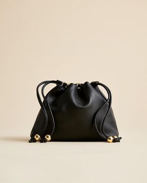 J.Crew Drawstring Pouch Bag - Black