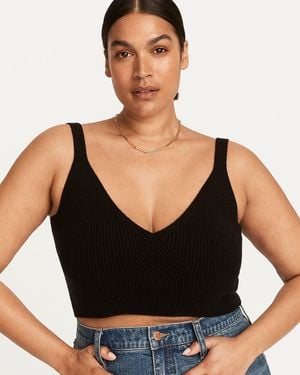 J.Crew Cashmere-Blend Cropped Sweater-Tank - Black