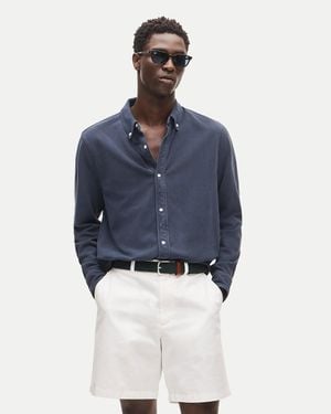 J.Crew Washed Piqué Button-Down Shirt - Blue