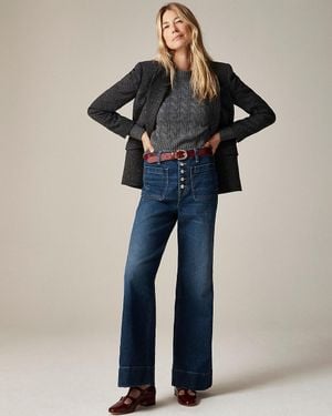 J.Crew Petite Denim Button-Fly Trouser - Blue