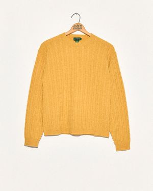 J.Crew '90S Lambswool Cable-Knit Sweater Size Medium - Yellow