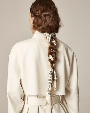 J.Crew Printed Silk Scarf - Natural