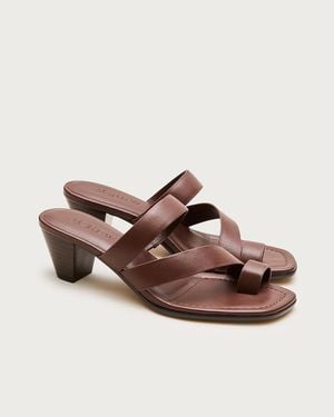 J.Crew Toe-Ring Kitten-Heel Sandals - Brown