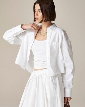 J.Crew Étienne Cropped Button-Up Shirt - White