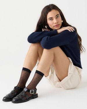 J.Crew Sheer Swiss-Dot Socks Three-Pack - Blue