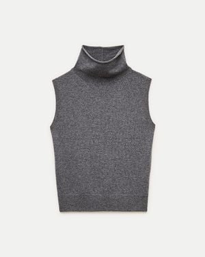 J.Crew Cashmere Turtleneck Sweater Shell - Gray