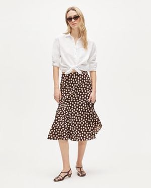 J.Crew Gwyneth Flounce-Hem Slip Skirt - White