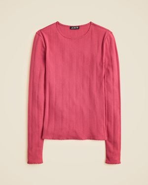 J.Crew New Pointelle Long-Sleeve T-Shirt - Pink