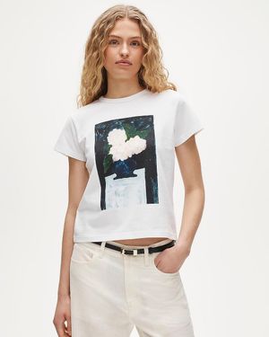J.Crew Boyfriend Jersey Classic-Fit Hand Painted Graphic T-Shirt - White