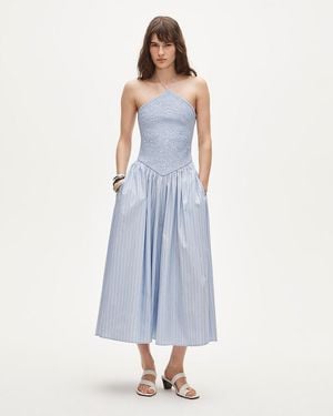 J.Crew Petite Smocked Halter Dress - Blue