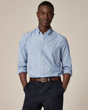 J.Crew Relaxed Secret Wash Cotton Poplin Shirt - Blue