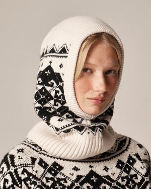 J.Crew Ribbed Fair Isle Balaclava - Natural