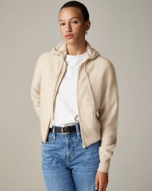 J.Crew Brushed Cashmere Zip-Up Sweatshirt - Blue