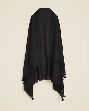 J.Crew Cotton Sarong With Tassels - Black