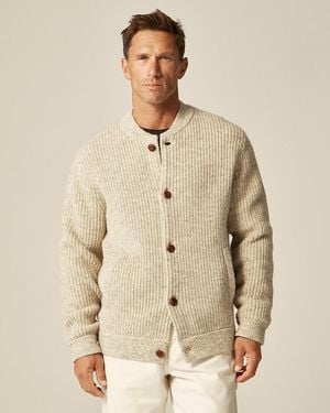 J.Crew Wallace & Barnes Baseball Cardigan - Natural