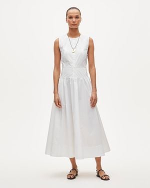 J.Crew Petite Button-Front Dress - White
