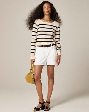 J.Crew Marina Boatneck Sweater With Buttons - Natural
