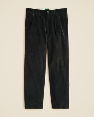 J.Crew Relaxed Double-Pleated Corduroy Pant - Black
