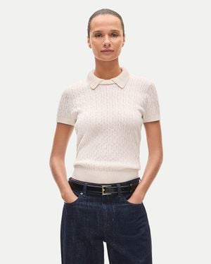 J.Crew Cable-Knit Sweater-Polo - White