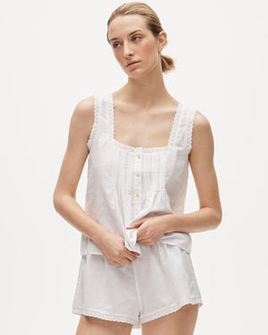 J.Crew Lace-Trim Camisole And Pajama Short Set - White