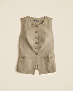 J.Crew Cutaway Vest Top - Natural