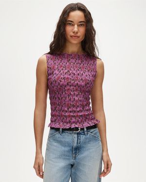 J.Crew Smocked Shell Tank Top - Red
