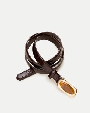 J.Crew Embellished Thin Belt - Black