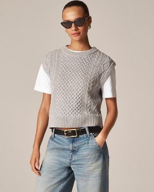 J.Crew Cable-Knit Shell - Blue