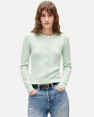 J.Crew Cable-Knit Cardigan - Green