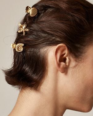 J.Crew Metallic Nautical Claw Clips Three-Pack - Brown