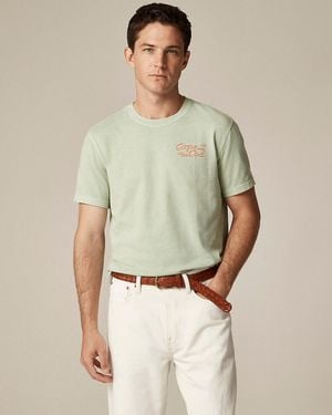 J.Crew Vintage-Wash Cotton Graphic T-Shirt - Green