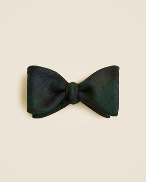J.Crew English Merino Wool Tartan Bow Tie - Black