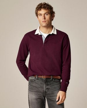 J.Crew Rugby Shirt With Striped Placket - Red