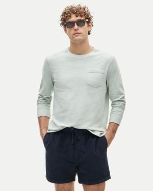 J.Crew Slim Long-Sleeve Vintage-Wash Cotton Pocket T-Shirt - Gray