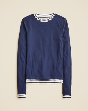 J.Crew Feather Jersey Layered Long-Sleeve T-Shirt - Blue