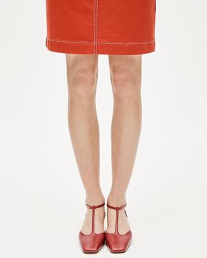 J.Crew Made-In-Italy T-Strap Heels - Red