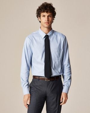 J.Crew Bowery Performance Stretch Oxford Shirt With Button-Down Collar - Blue