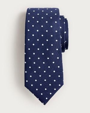 J.Crew English Silk Dotted Tie - Blue