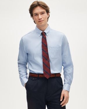J.Crew Bowery Performance Stretch Oxford Shirt With Button-Down Collar - Blue