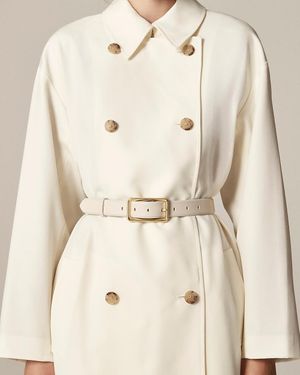 J.Crew Italian Leather Rectangle Belt - Natural