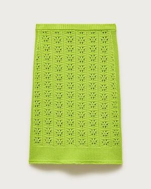 J.Crew Pointelle-Knit Knee-Length Skirt - Green