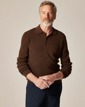 J.Crew Cashmere Ribbed Sweater-Polo - Brown