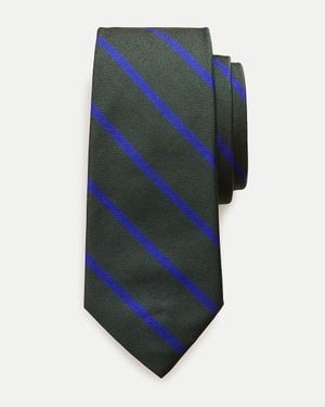 J.Crew English Silk Striped Tie - Blue
