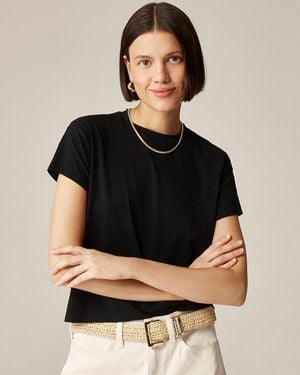 J.Crew Feather Jersey Cropped T-Shirt - Black