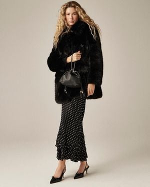 J.Crew Faux-Fur Coat - Black
