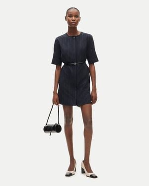J.Crew Tuxedo-Bib Tunic Dress - Blue