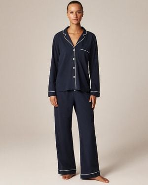 J.Crew Dreamy Cotton-Blend Pajama Pant Set - Blue