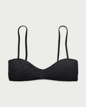 J.Crew Wave Eyelet Bikini Top - Black