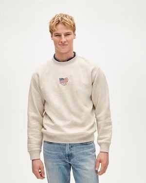 J.Crew '83 Fleece Sweatshirt With Flag Embroidery - Natural